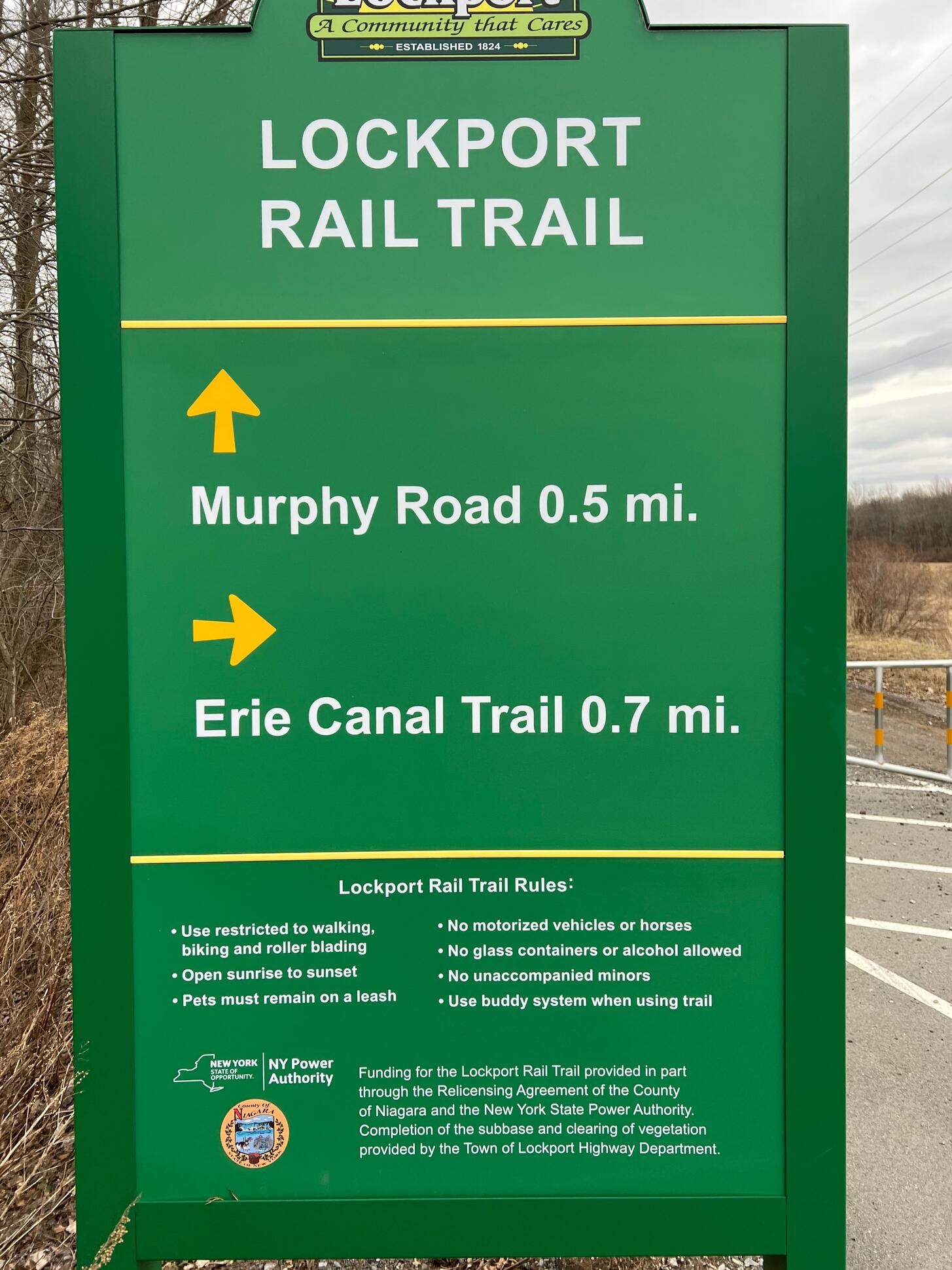 lockport rail trail sign